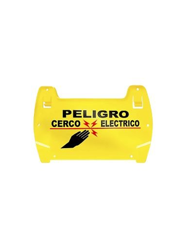 Letrero Advertencia Cerco Eléctrico Rojo y Negro, referencia HG-LTP, detalle de conectores y puertos