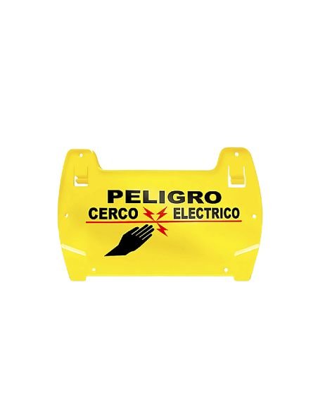 Letrero Advertencia Cerco Eléctrico Rojo y Negro, referencia HG-LTP, detalle de conectores y puertos