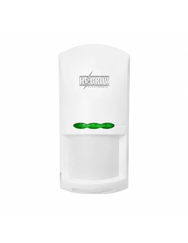Sensor PIR Inalámbrico Hagroy 9m 433MHz CR123A, referencia HG-MC8250RDMT, detalle de conectores y puertos