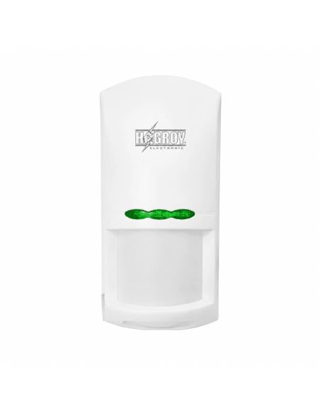 Sensor PIR Inalámbrico Hagroy 9m 433MHz CR123A, referencia HG-MC8250RDMT, detalle de conectores y puertos