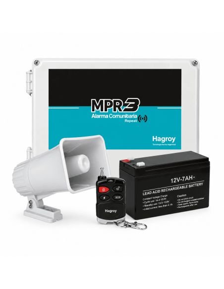 Alarma Comunitaria Hagroy 100 Usuarios 16 en Red, referencia HG-MPR3, vista en ángulo