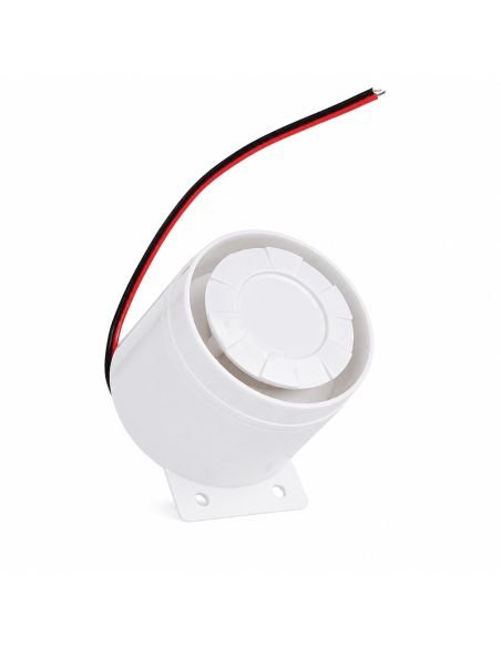 Mini Sirena Alarma 5V a 12V Compacta Alta Potencia, referencia MINI5-12V, vista en ángulo
