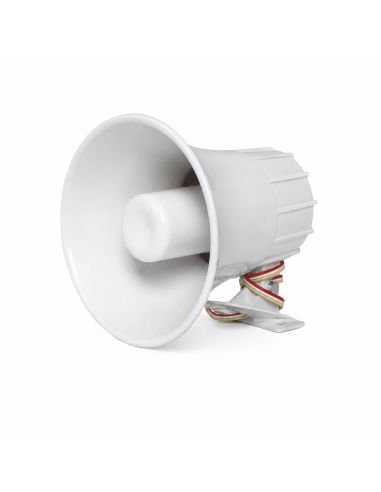 Sirena Conica Alarma 15-20W 6 a 12V DC Alta Potencia, referencia SRB20W, vista en ángulo