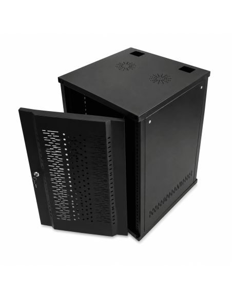 Gabinete de Piso Metalico 90x60x60 CCTV y Redes, referencia GABINETE-DE-90, detalle de conectores y puertos