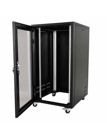 Gabinete de Piso Metalico 120x60x60 CCTV y Redes, referencia GABINETE-DE-120, vista en ángulo