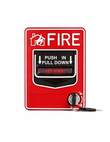 Estacion Manual Incendio con Cubierta Protectora BEM, referencia HG-EMM-HG-BEM, detalle de conectores y puertos