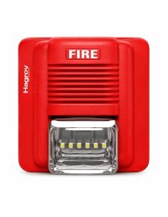 Sirena Estroboscopica Incendio 110dB 3 Tonos 12-24VDC, referencia EPA-183B, vista frontal