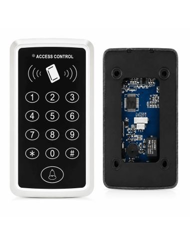 Teclado Control de Acceso IDK1 Clave y Tarjeta RFID, referencia 01-01219, vista en ángulo
