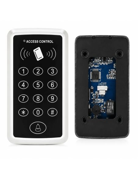 Teclado Control de Acceso IDK1 Clave y Tarjeta RFID, referencia 01-01219, vista en ángulo