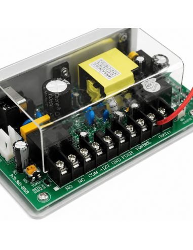 Fuente de Poder Control de Acceso SAT 12VDC 5A 70W, referencia SAT-FV512, vista en ángulo