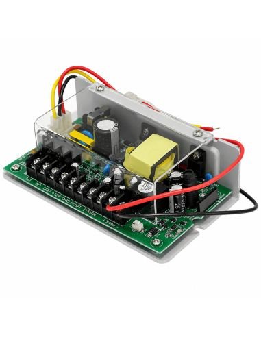 Fuente de Poder Control de Acceso SAT 12VDC 5A 70W, referencia SAT-FV512, detalle de conectores y puertos