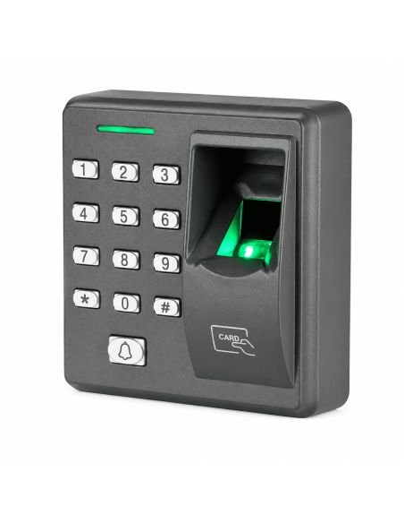 Lector de Huella y Clave 500 Huellas 500 Tarjetas, referencia X-X7-SAT, vista en ángulo