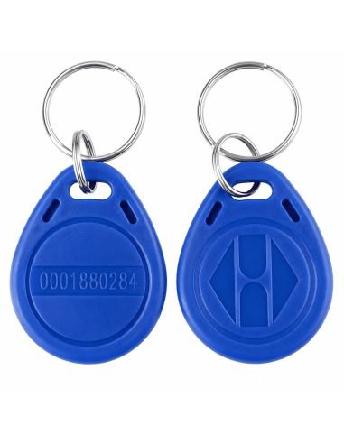 Tag de Proximidad SAT T100A RFID 125 KHz Azul, referencia SAT-T100A, vista en ángulo