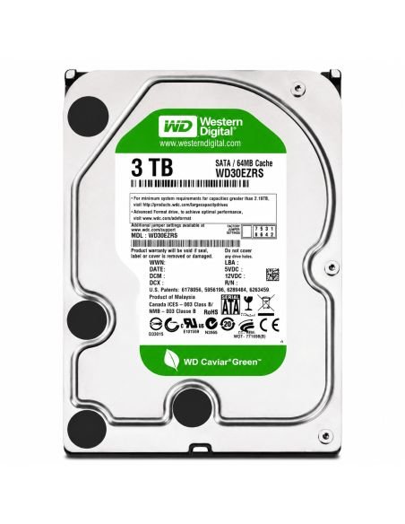 Disco Duro Pull 3TB SATA 3.5 7200RPM Buffer 64MB, referencia Disco3TB, vista en ángulo