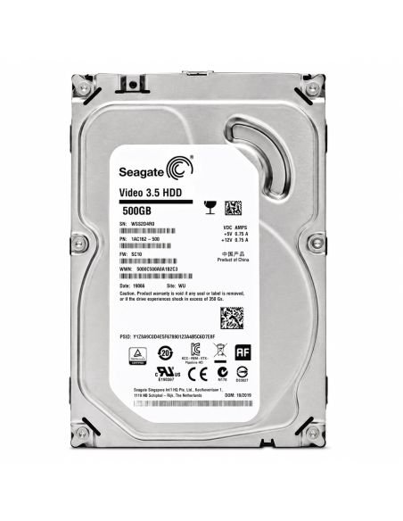 Disco Duro Pull 500GB SATA para DVR NVR y PC, referencia Disco500GB, detalle de conectores y puertos