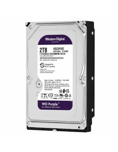Disco WD Purple 2TB AllFrame Cache 256MB SATA III, referencia WD23PURZ, vista frontal