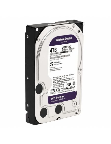 Disco WD Purple 4TB AllFrame 256MB Multiples Cámaras, referencia WD43PURZ, vista frontal