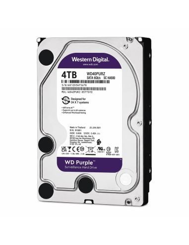 Disco WD Purple 4TB AllFrame 256MB Multiples Cámaras, referencia WD43PURZ, vista en ángulo