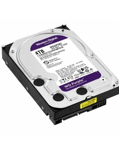 Disco WD Purple 4TB AllFrame 256MB Multiples Cámaras, referencia WD43PURZ, detalle de conectores y puertos
