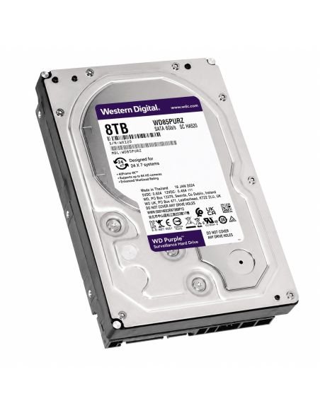 Disco WD Purple 8TB 5640RPM Grabación Continua 24/7, referencia WD85PURZ, vista frontal
