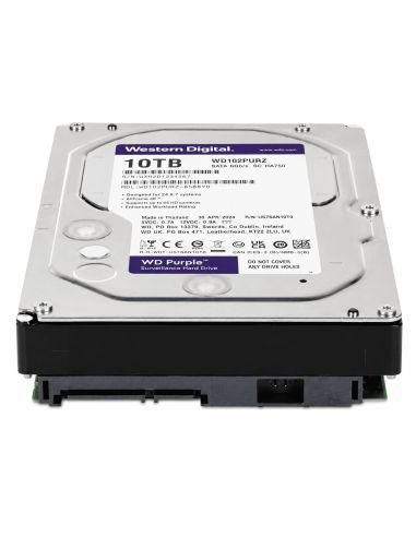 Disco WD Purple Pro 10TB 7200RPM para Sistemas con IA, referencia WD102PURP, vista frontal