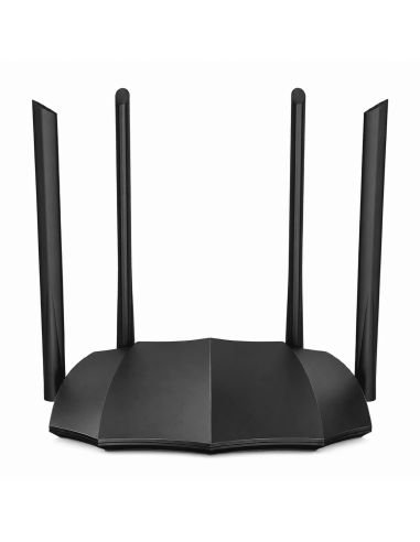 Router WiFi Tenda AC8 AC1200 Gigabit 90m2 4 Antenas, referencia AC8, detalle de conectores y puertos