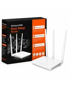 Router WiFi Tenda F3 300Mbps 3 Antenas 5dBi, referencia F3, detalle de conectores y puertos 2
