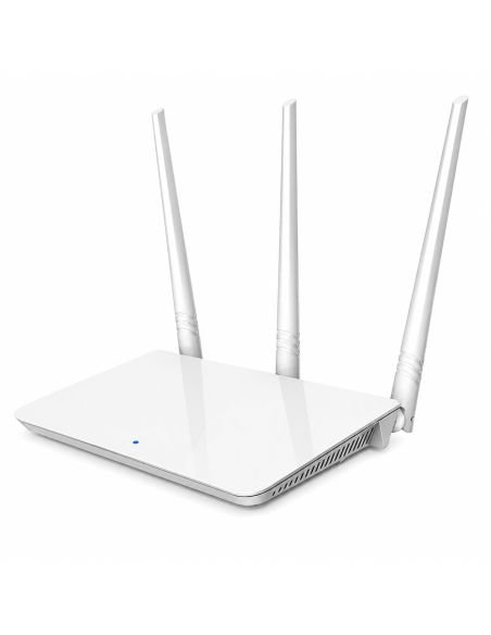 Router WiFi Tenda F3 300Mbps 3 Antenas 5dBi, referencia F3, detalle de conectores y puertos