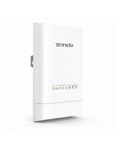 Radio Enlace Tenda OS3 PTP PTMP 5km 5GHz 4 LAN, referencia OS3, detalle de conectores y puertos