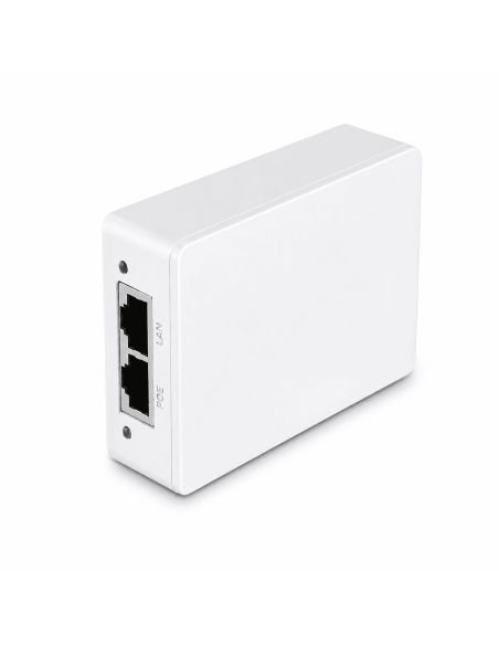Inyector PoE Gigabit 30W 802.3af/at Protección 8kV, referencia POE30G-AT, detalle de conectores y puertos