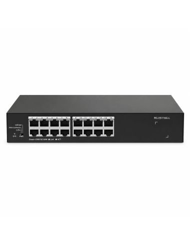Switch Reyee RG-ES116G-L 16 Puertos Gigabit 32Gbps, referencia RG-ES116G-L, vista frontal