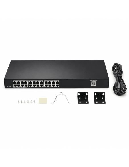 Switch Administrado Nube Reyee 24 Puertos Gigabit, referencia RG-ES224GC-V2, detalle de conectores y puertos