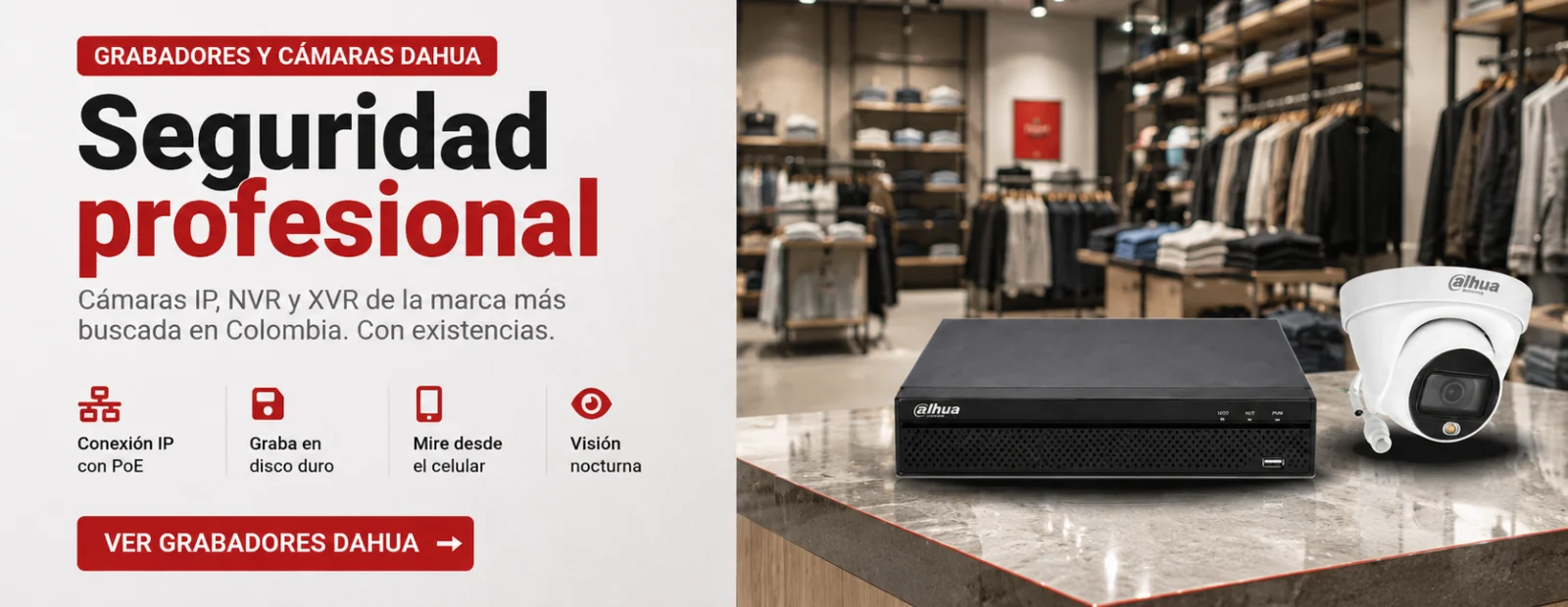 Grabadores NVR y XVR Dahua para CCTV profesional